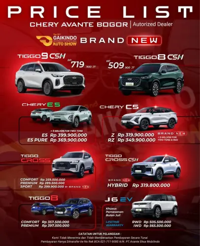 Pricelist Harga Chery cempakabaru 2025